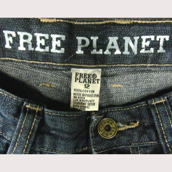 Free Planet Girl's Jeans Size 12 Straight Leg - Picture 3 of 5